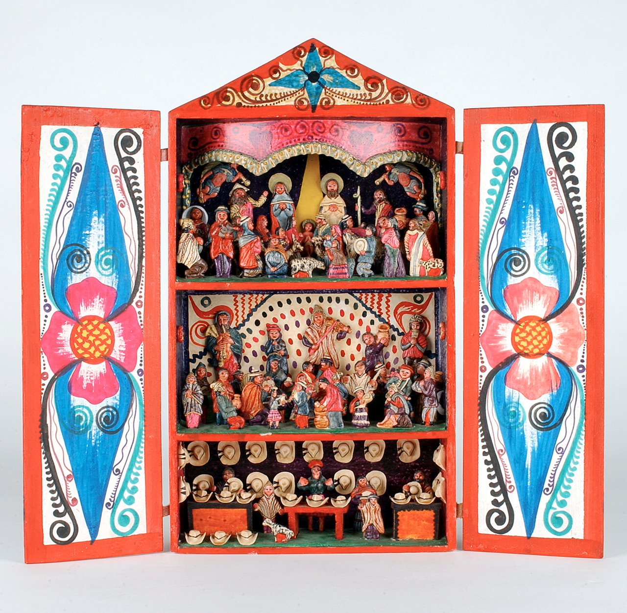 Háromszintes betlehem Peruból peru betlehem