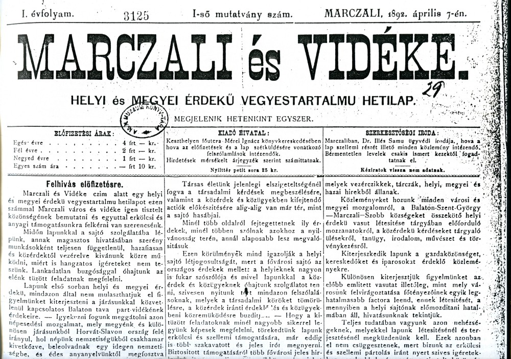 Marczali és vidéke 1892 001